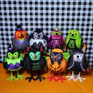 Hyde & EEK! Featherly Friends Halloween 2024 FULL SET of 8 Fabric Birds